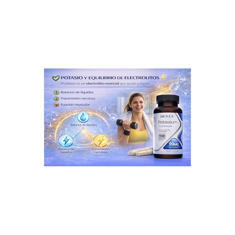 Biovea | Cloruro de Potasio 99 Mg de Liberaci?n Prolongada