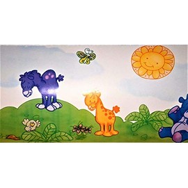 Noah'S Park Safari Border Sticker 5X15 Ft Removable Decorate Kids Room Wall