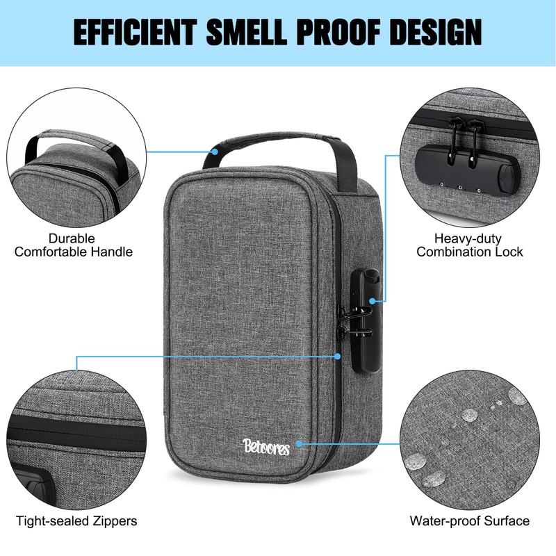 Smell Proof Bag with Lock, Smell Proof Container Stash Box