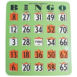 MaxiAids Easy Read Finger Tip Bingo Card - Green
