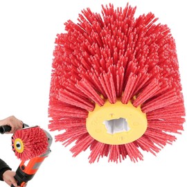 Sanding Brushes: 80 Grit, 100 mm Width - 120 mm Diameter | Suitable for Sanding Roller, Nylon Brush for Satin Machine, Red Abrasive Brush, Bristle Brush, Grit Brush, Wire Drawing Wheel Brush,