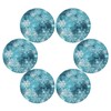Christmas Placemats Teal Blue White Snowflake Round Placemats Set of
