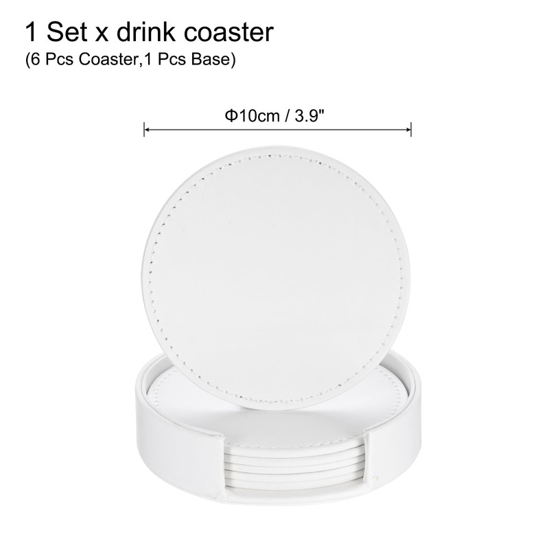 sourcing map 1 Set Leather Coasters for Drinks, Drink Coasters