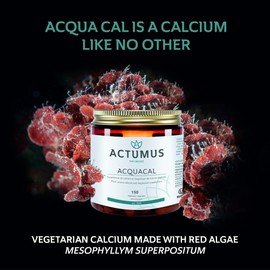 ACTUMUS ACQUACAL - Vegetarian and natural plant-based calcium, bones and body general health. 150 vegicaps - 1 Pack