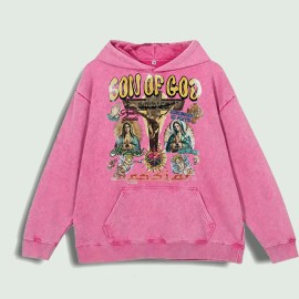 Son of God Religious Graphic Hoodie 100% Cotton US Warehouse 6 ColorsColor: Red, Size: S
