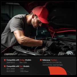 A-Premium Front Driver and Passenger Hood Hinges Compatible with Dodge Ram 1500 2009-2010 & Ram 1500 2011-2024, 1500 Classic 2019-2023, Front Left and Right Side, 2-PC Set