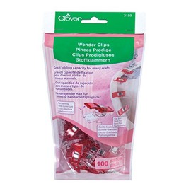 CLOVER 3159 Wonder Clips for Needlecraft, Red, 100 Per Package