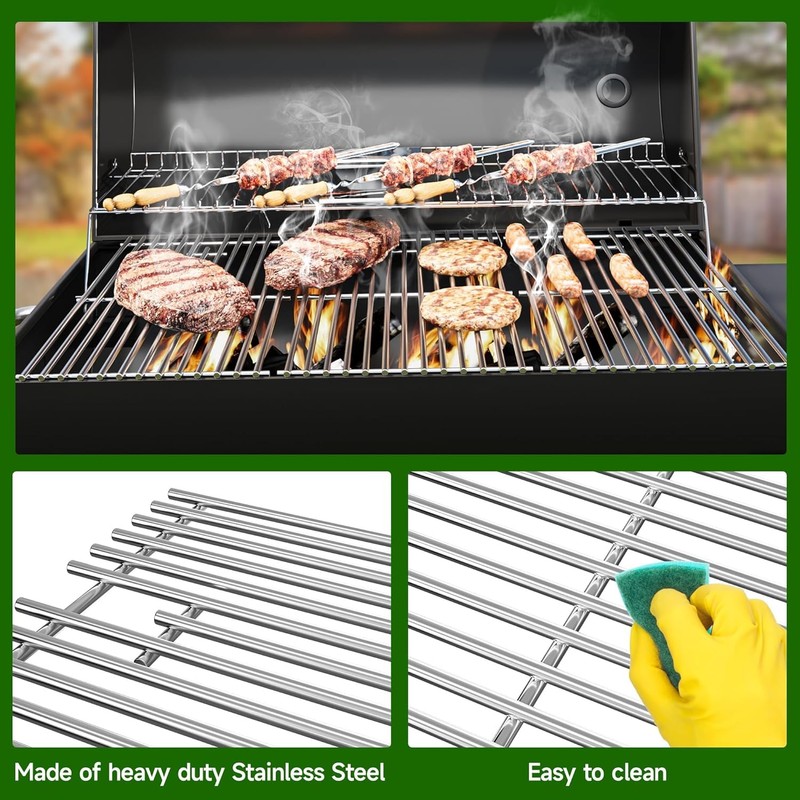 LOCVCDA 19 3/4" Stainless Steel Cooking Grates Replacement for Chargriller