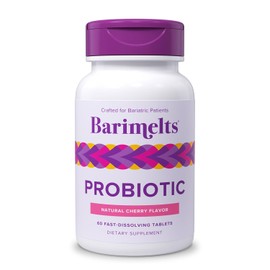 BariMelts Probiótico | Vitaminas Bariátricas Disolubles, Sabor Natural Cereza | 60 Tabletas Rápidas