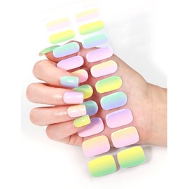 Mandrews' Emma Semi-Cured Gel Nail Wraps, Pastel Ombre Colours, False Nail, Nail Art, Nail Supplies, Accessories, UV lamp, Easy to Use, Manicure, Great Gift Idea
