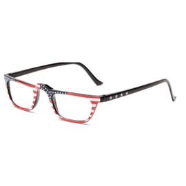 The All American Reader Reading Glasses, Rectangle Style Fully Magnified Eyeglasses for Men and Women + 2.00 Stars on Both Sides