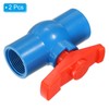 PATIKIL G3/4 Ball Valve 2 Pack PVC Threaded Shutoff Valve