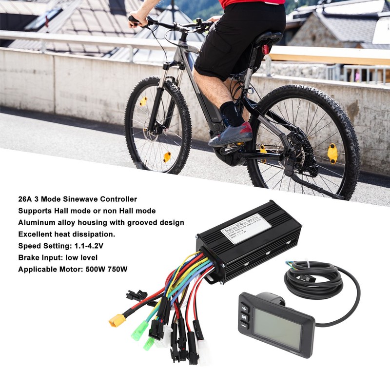 Electric Bike Conversion Kit 26A 3 Mode Sinewave Controller GD01