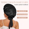 New Double Layer Satin Adjustable Bonnet with Tie Band forSleeping