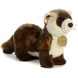 Aurora® Realistic Miyoni® Black Footed Ferret Stuffed Animal - Lifelike Details Make a Cherished Companion - Perfect for Decorating Bedrooms or Classrooms - Brown 10.5 Inches
