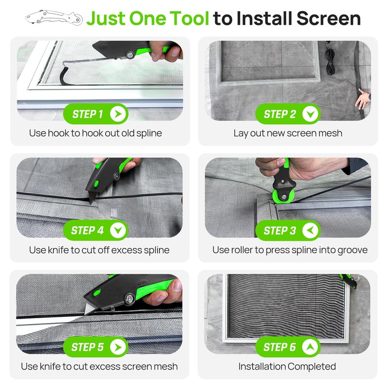 King&Charles Versatile Screen Roller Tool, 3 in 1 Screen Spline/Repair