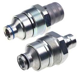 FridayParts Male & Female Flat Face Coupler Kit V1311-77140 V1311-77150 Compatible for Kubota Track Loader SVL75 GF1800 LA450A LA480 L47 AD70 AT25 M100XDTC Replacement