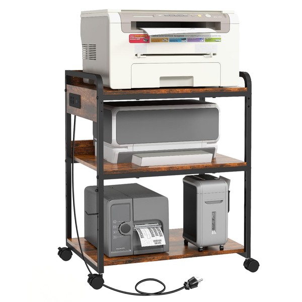 Livofloral 3 Tier Large Printer Stand with Wheels, 25.2 x