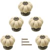 ESreake Yusheng 5 Pack Yellow Vintage Ceramic Pumpkin Cabinet Knobs