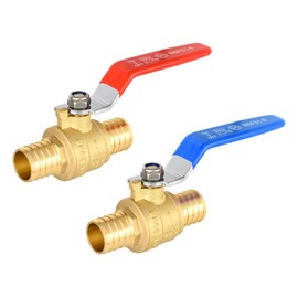 (Pack of 2) EFIELD 1-Inch Pex Crimp Brass Full Port Shut-off Ball Valve for Hot and Cold Water,Potable Water, NSF/ANSI 61