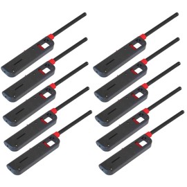 VIP Home Essentials Fuel Included Handi Flame 10pk BBQ Grill Click Flame Lighter Refillable Butane Gas Candle Fireplace Kitchen Stove Wind Resitent Long Stem