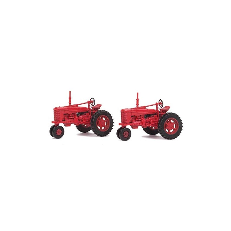 Walthers SceneMaster HO Scale 2-Pack Red Farm Tractor - Assembled