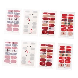 LALAFINA 8sheet Christmas Nail Art Stickers Snowflake Decals for Nail Designs Easy Application Holiday Decor for Home Salon Festive Wraps for Women and Girls