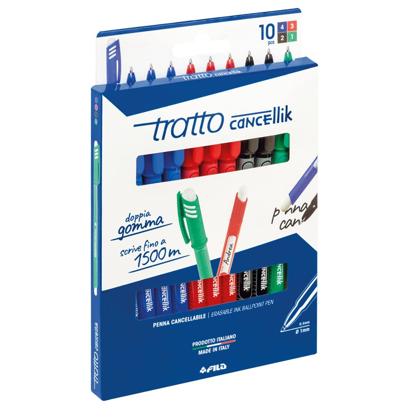 Tratto Cancellik 8 + 2 Colours Erasable Ballpoint Pen for