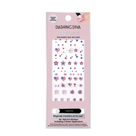 Dashing Diva Magic Pick Nail Stickers - Patriotic Magic - Premium Nail Art - Comes with 50+ Stickers and 2 Precision Placement Tools