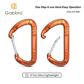 Carabiner, 4 Pack 12kN Wiregate Carabiner Clip, 3/4oz Aircraft Grade Aluminum Caribeaners