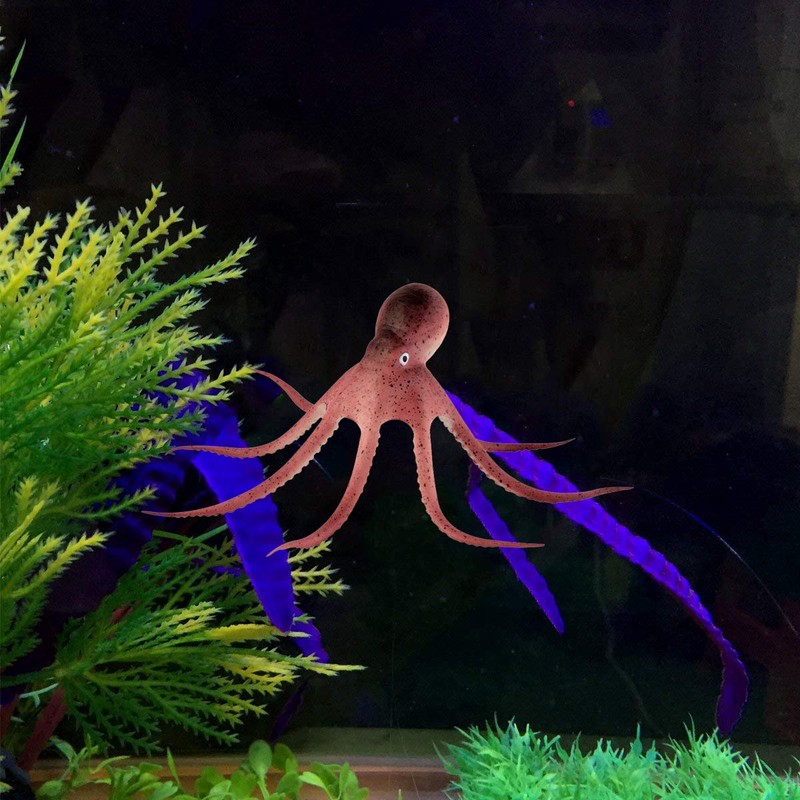 COMOK Lifelike Silicone Artificial Moving Floating Octopus Ornament with Suction