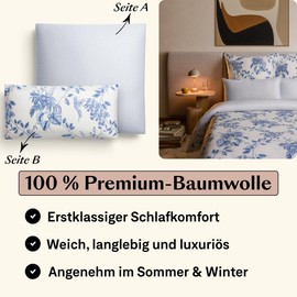 Amqua Satin Pillowcase 80 x 80 cm, Set of 2 Cotton Blue Pillow Case 80 x 80 cm, Set of 2 Cotton Pillowcases 80 x 80 cm with Zip, Pillowcase 80 x 80 cm, Cushion Cover Flowers 80 x 80 cm, Arisa