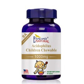 (3 Pack) Esmond Natural: Acidophilus Children Chewable (9A American Standard), GMP, Natural Product Assn Certified, Made in USA - 1000mg, 270 Tablets
