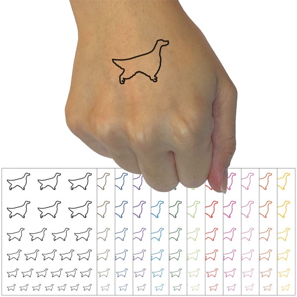Irish Setter Dog Outline Temporary Tattoo Water Resistant Fake Body