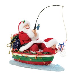 Department 56 Possible Dreams Sports and Leisure Santa Fishing for The Figurine, 11 Inch, Multicolor