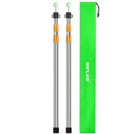 SANLIKE Telescoping Tent Tarp Poles 33"-86.6" Adjustable Camping Poles with Tent Stakes and Guy Lines, 4PCS Upgrade Thicked Stainless Steel Camping Poles for Backpacking Hiking Awning, Gold
