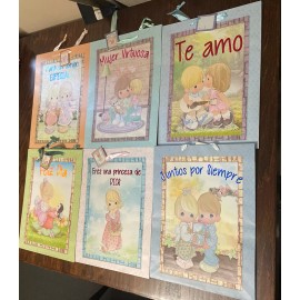 Precious Moments 6 PC Precious Moments Large 14x11x4.5" Gift Bag Assortment New Spanish
