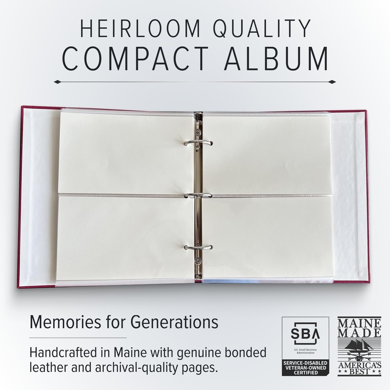 Gallery Leather Compact Photo Album for 4x6 Pictures, Holds 120