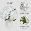 Vicrol 24" White Full Faux Hydrangea Flowers, Real Touch Hydrangeas