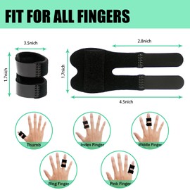 Hasny Finger Splint - 4pcs Adjustable Thumb Splint Trigger Finger Splint for Arthritis Finger Support Immobilization Straightening Finger Brace Finger Splints for All Fingers Pain Relieve (Black)