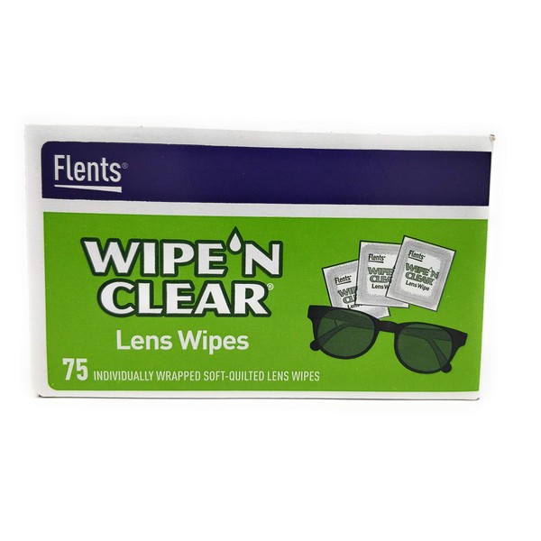 Flents WIPE'N Lens Wipes, Clear, 75 Count