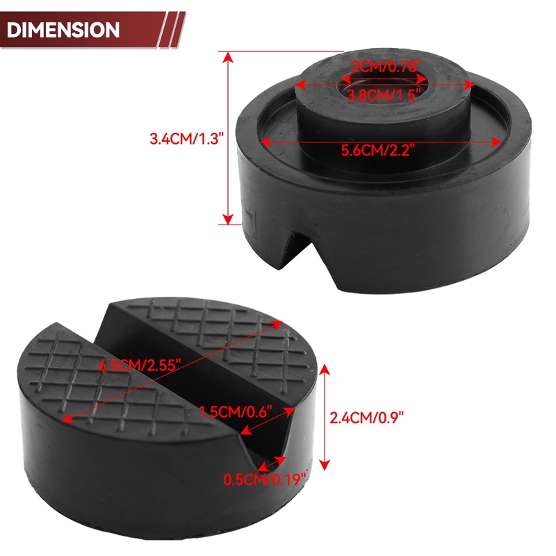 Universal Trolley Jack Pad Rubber Slotted Frame Rail Jack Pinch