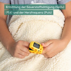 Beurer PO 13 Kids Finger Pulse Oximeter for Kids, Pulse and Oxygen Saturation Measurement in Seconds, Small Size, Automatic Display Alignment, with Belt Bag