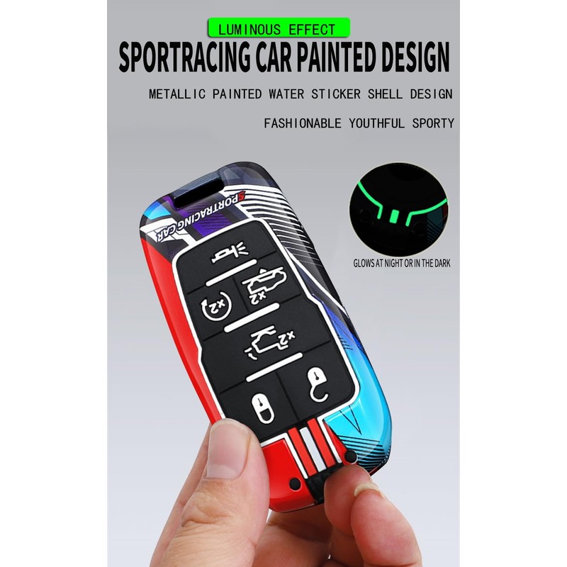 ontto luminous car key fob cover fit for Dodge RAM