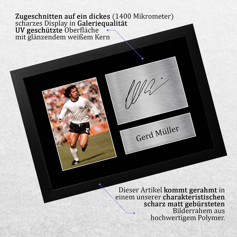 HWC Trading A4 FR Gerd Müller Germany Gifts Printed Autographs