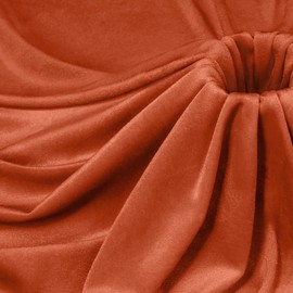 P Pothuiny Rust Orange Velvet Fabric by The Yard, 1 Yard x 60 Inch Wide Luxury & Soft Stretchy Velvet Cloth Fabric for Sewing, Apparel, Upholstery - 90% Polyester 10% Spandex