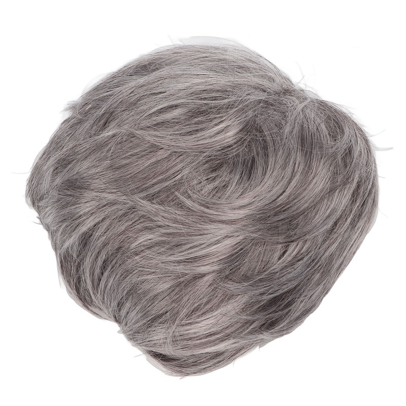 Men Gray Short Wig Heat Resistant Synthetic Multipurpose Adjustable Layered