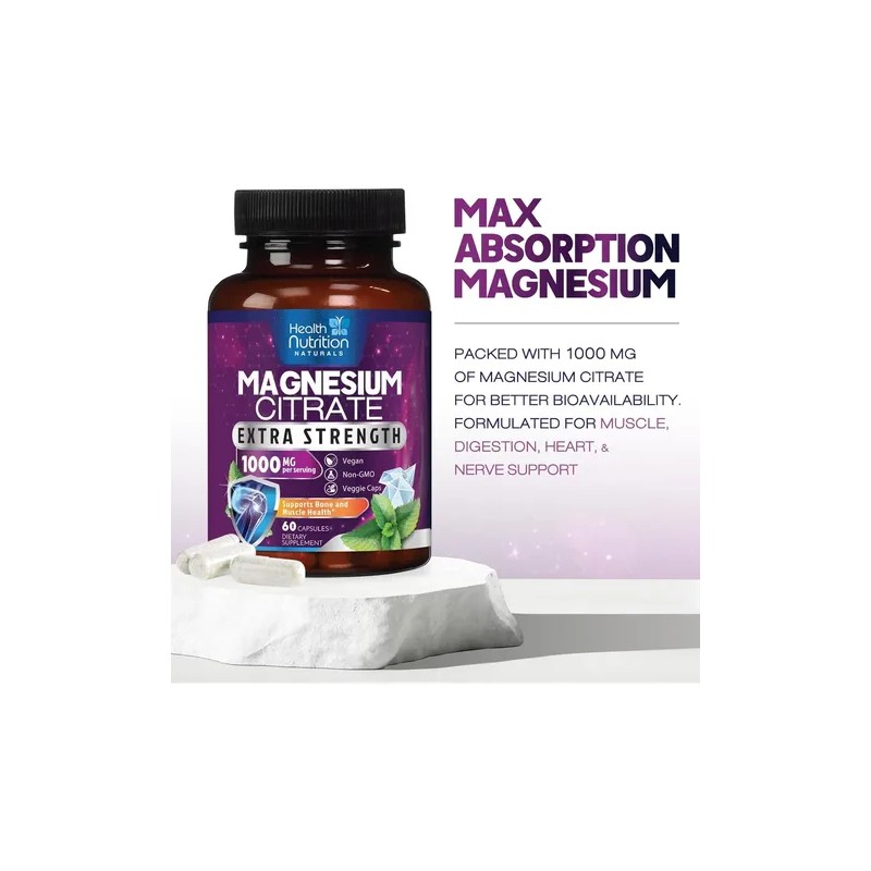 Health Nutrition Cápsulas Citrato Magnesio 1000
