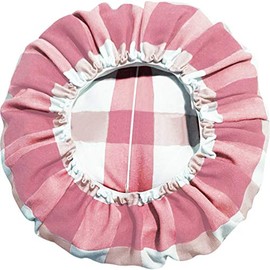 Kelendle Padded Plaid Round Bar Stool Cover with Zipper Detachable Stool Slipcover Round Chair Seat Cushion Chair Protector Cover Washable for Wooden, Metal Stools Pink Plaid,11.81 inches