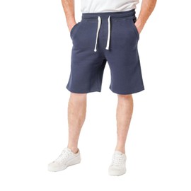 PixelKnit® Mens Fleece Shorts with Side Pockets Drawstring Elasticated Ribbed Waist Soft Brushed Inner Knee Length Short (Navy, L)